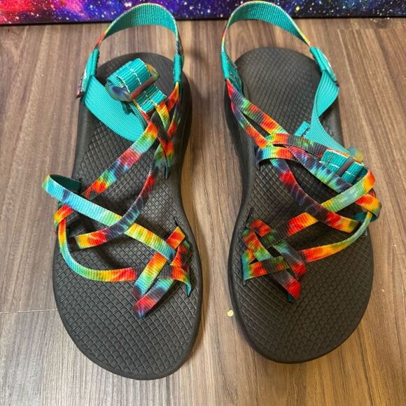Chaco Z Volv X2 Sport Hiking Sandals Colorful Tie Dye Strappy Sz 8 US Z/Volv X2 - Picture 2 of 9